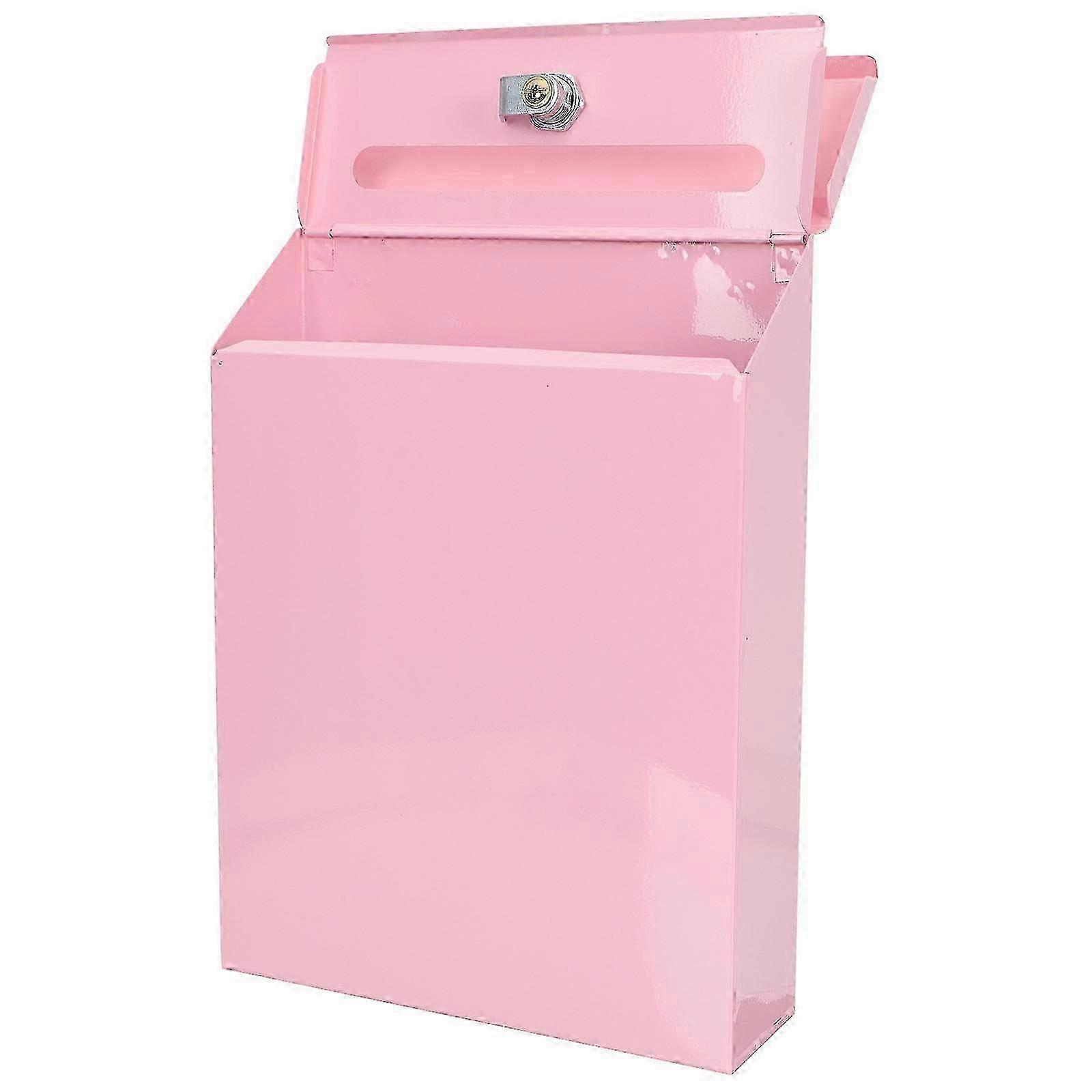 Mail Boxes Wall Mount Mailbox Pink Rectangular Document Holding For Official Use 1Pack dbCp
