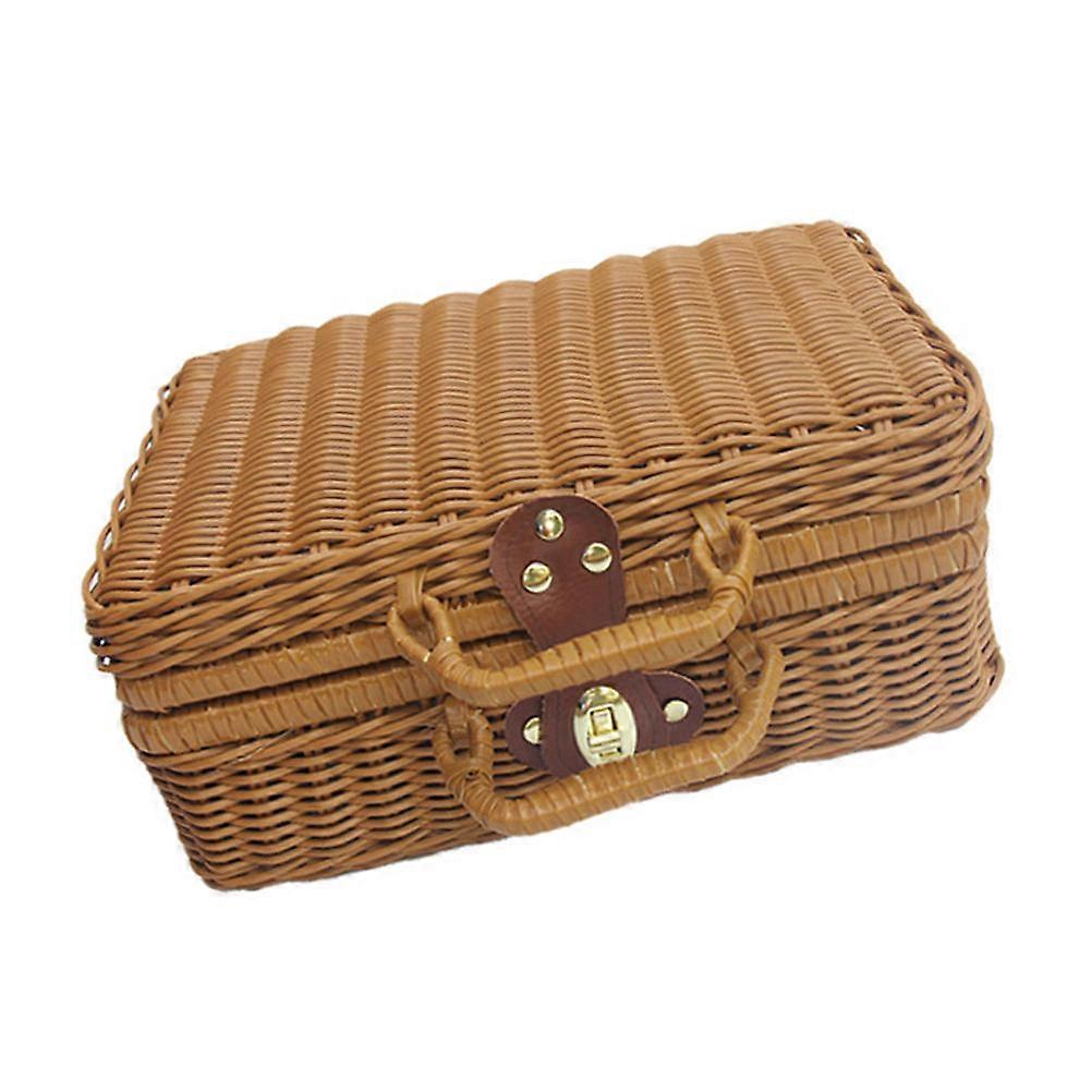 Storage Container Practical Basket for Camping 1Pcs Brown Plastic
