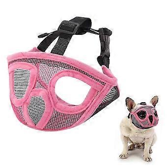 Short Snout Dog Muzzle Bulldog Muzzle Drinkable Adjustable Breathable Mesh for Training Biting Barking