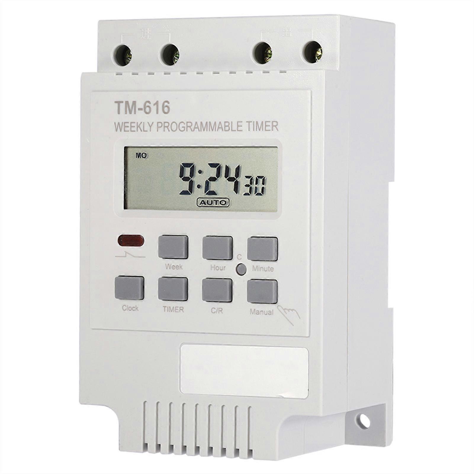 12V Digital Electric Durable Programmable Smart Control Switch Timer(White)