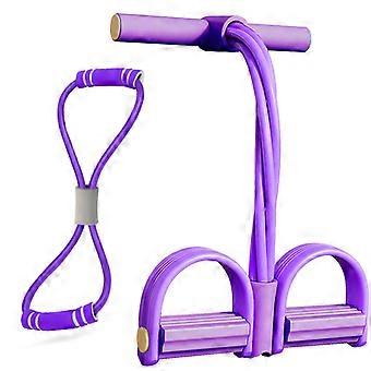 Resistance Band Set 4 Tubes Elastic Pull Rope Pedal Sit-up Resistance Band Expander Tension Rope for Fitness Slimming Training