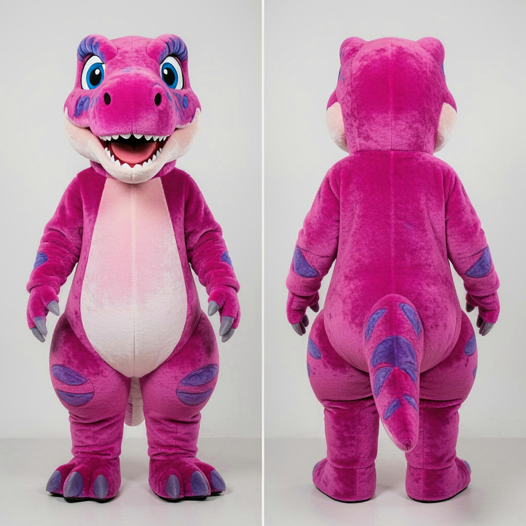 MASTICOT Magenta Friendly Deinonychus Mascot