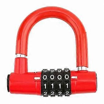 Outdoor-Fahrrad-Ringschloss mit 4-stelligem U-förmigem Zahlencode für Fahrräder und Motorräder