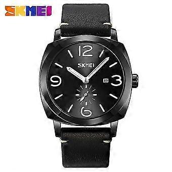 Quarzuhren Herren SKMEI Marke Luxus Casual Mode Herrenuhr für Geschenke Leder Wasserdichte Leuchtarmbanduhr Reloj Hombre