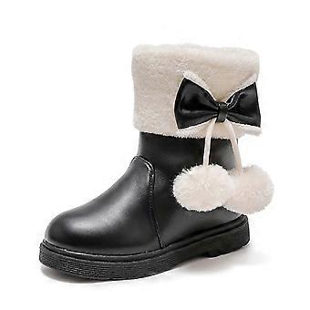 Toddler Boots Girls Boots Girls' Autumn and Winter Snow Boots Thick Soles Non Warm and Comfortable Solid Color Bow Boots Girls Winter Boots