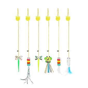 Home Felines Dangle Set with Door Hanging Design, 6 Piece Swaying Play Piece for Spring and Vertical Activity in Apartments at Homes Multicolor