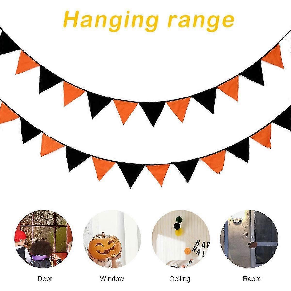 Halloween Decoration 4Pcs Assorted Color Cotton Triangular Banners