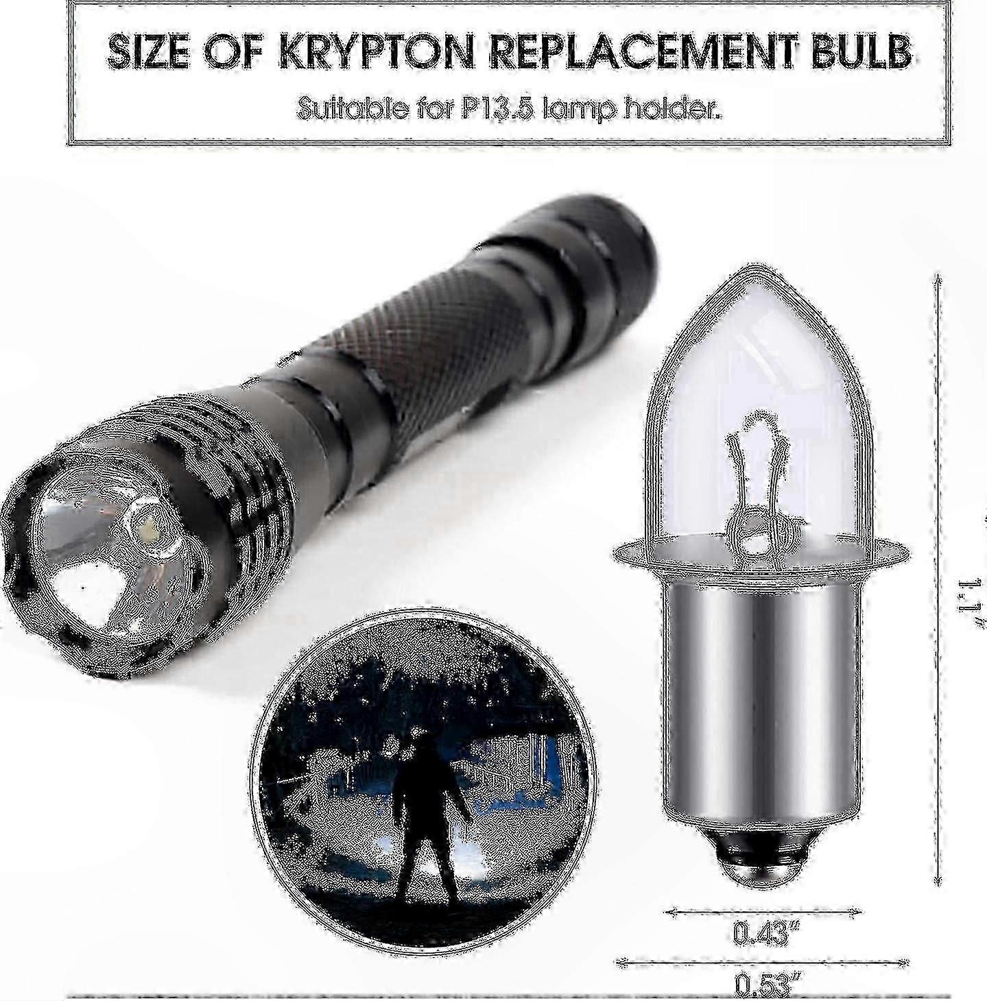 Krypton Replacement Bulb Bayonet Base for 3D/4D Flashlights, 6V 0.75A, 3-Pack LX