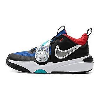 Scarpe da basket basse Nike Team Hustle D 11, nere e blu, unisex, FJ1390-001