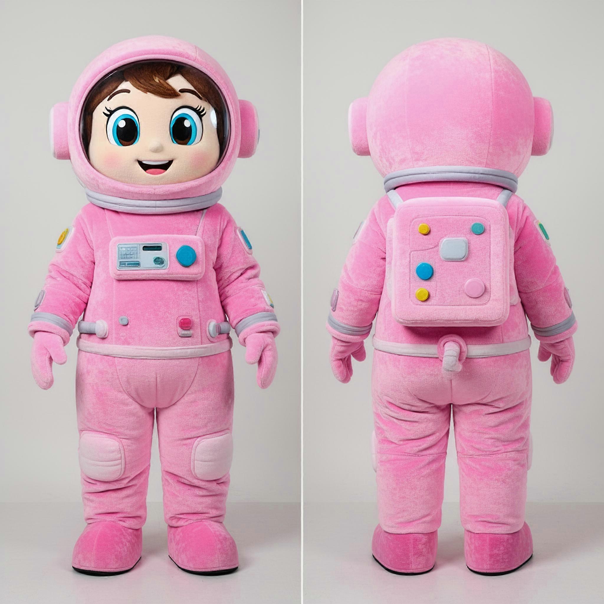 MASTICOT Pink Rounded Astronaut Mascot