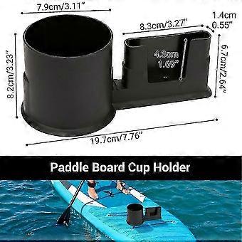 Suporte para copos 2 em 1 para prancha de stand up paddle, suporte para copos de caiaque, suporte para bebidas e telefone, acessórios para prancha de stand up paddle e caiaque