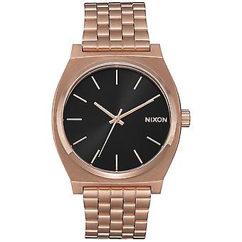 Nixon time teller Quartz analoge man horloge met roestvrijstalen armband in verguld A0452598