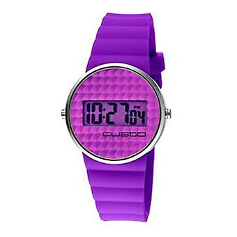 Watch custo dig.chewing gum lilac watch for Women Digital Quartz with Rubber Bracelet CU046604