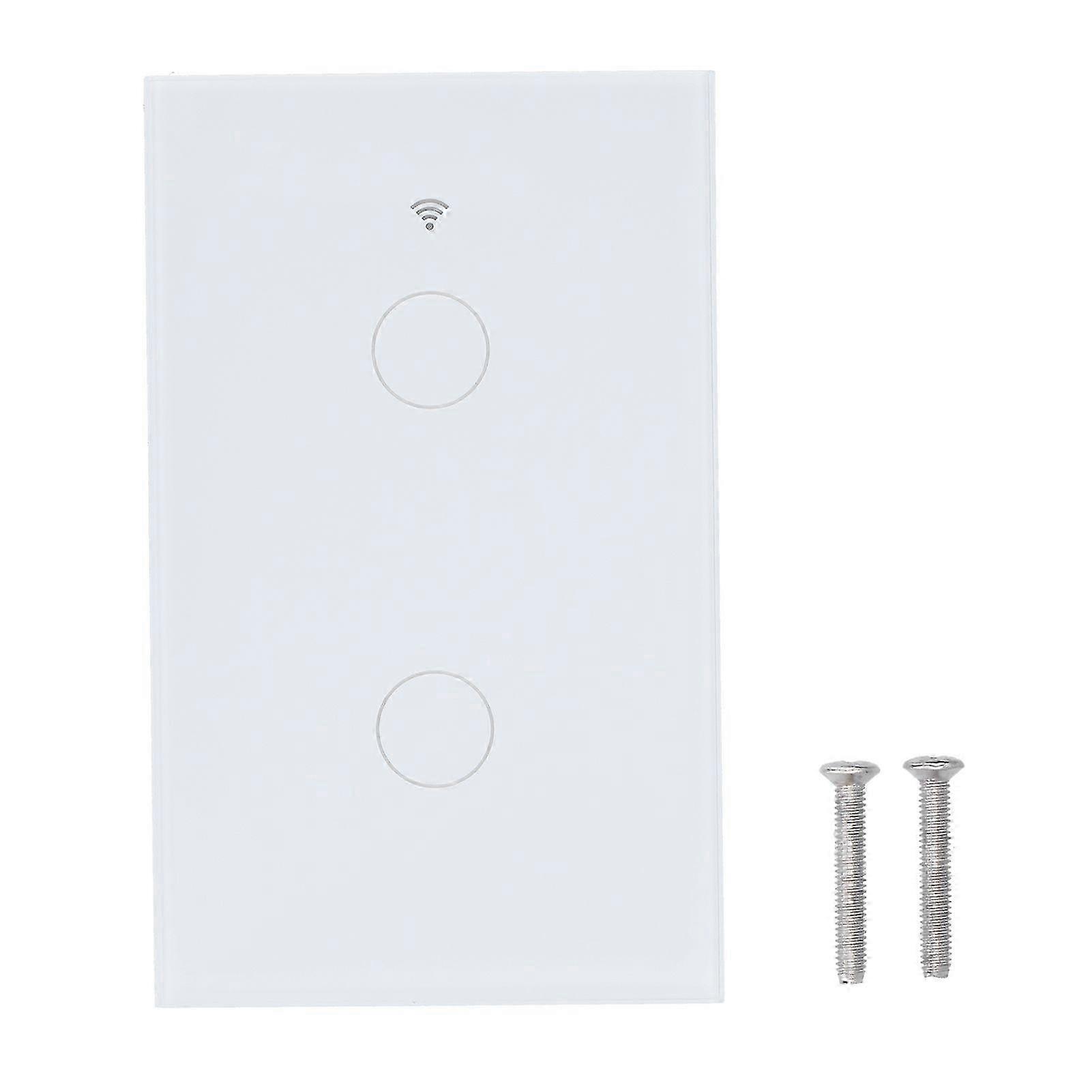For Zigbee Tuya Remote Light Switch Voice Control 2Gang Wall Touch Switch AC 100240V