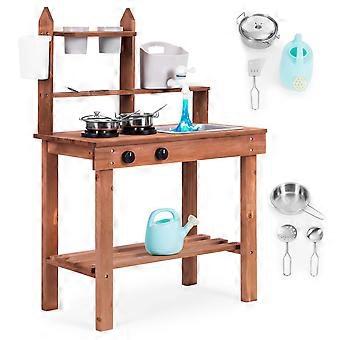 Cuisine de jeu - cuisine en boue - robinet fonctionnel - y compris les accessoires