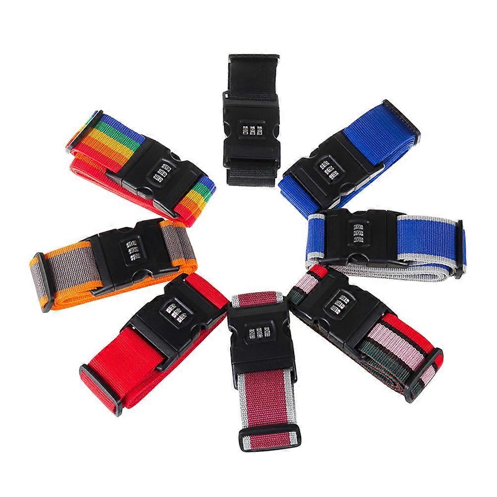 2Pcs Grey Luggage Strap With Dial Lock
