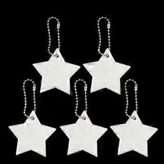 5x Lovely Safety Reflector Star for Key Chain Keyring Jewelry for School Handbag