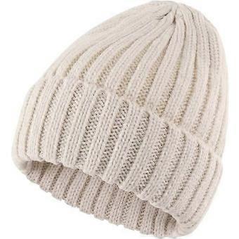 Womens Knit Cuffed Beanie Hat Stretch Ribbed Acrylic Winter Ski Cap-bj