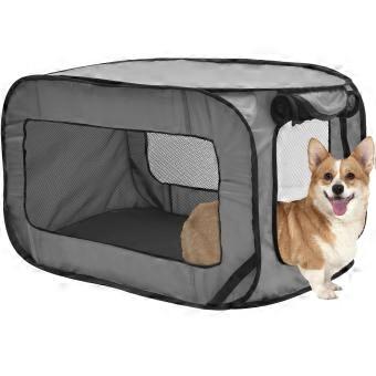 Transportkasse til hunde, bærbar, sammenklappelig hundekasse med mesh-dør med lynlås. Sammenfoldelig hundeseng/kennel til små hunde, velegnet til både indendørs og udendørs brug, til hvalpe og katte.
