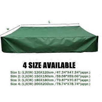Waterproof Sandpit Cover 150x150 cm UV Protection 70% Protection Cover for Oxford Sandpit with Drawstring, Green (150x150 cm).C8