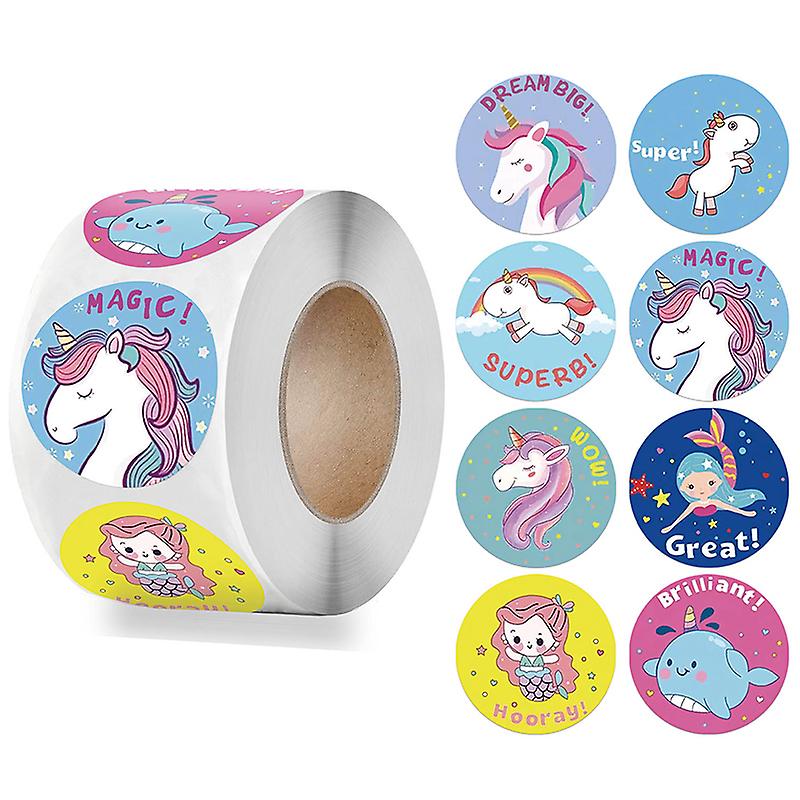 500pcs/roll Cute Animals Seal Labels Sticker For Kids Box Decor 1 Inch Stickers