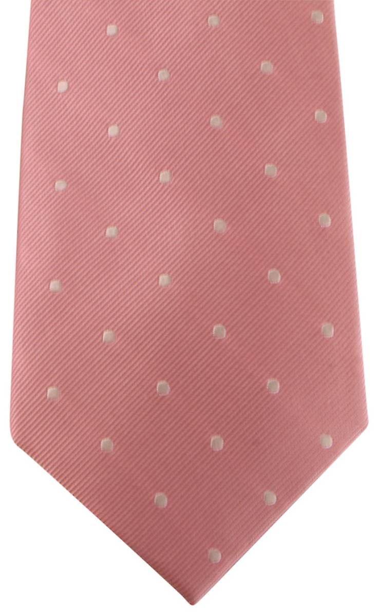 David Van Hagen Polka Dot Tie - Pink/White