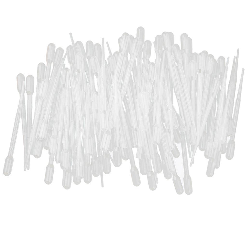 Pack of 100 Plastic Transfer Pasteur Pipettes Lab Eyedropper Set 5mL