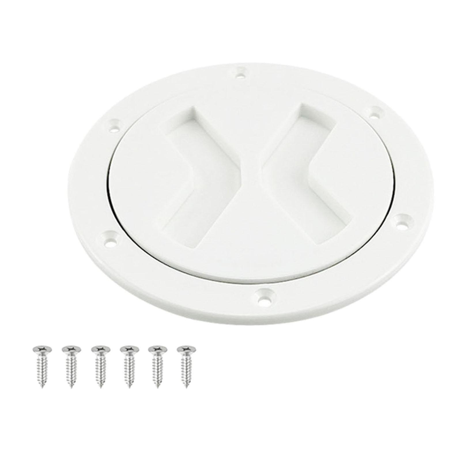Bateau 4 pouces Port d’accès Trappe Couvercle Plaque de pont Circulaire Vis Blanc