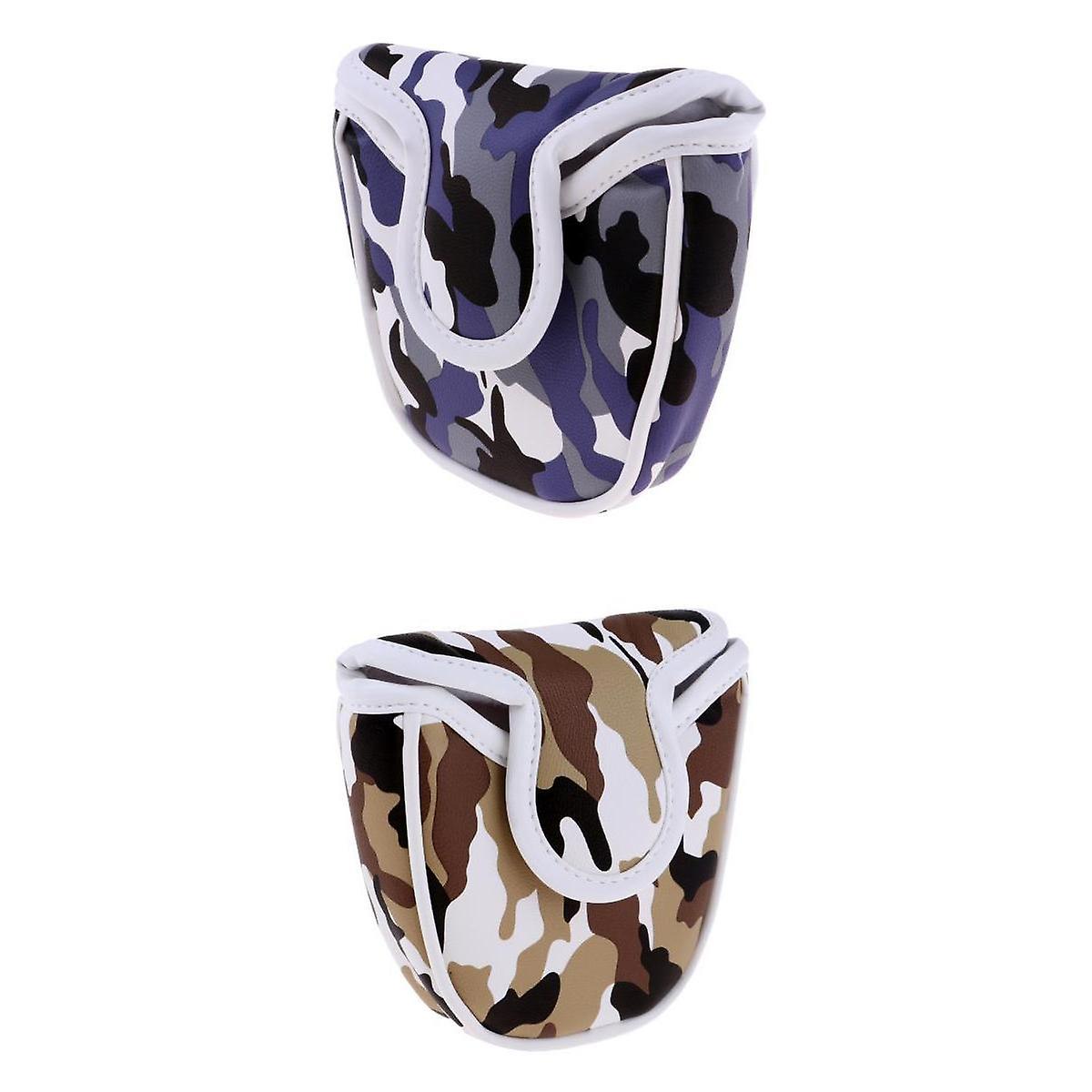 2Pcs Multi-function Golf Mallet Putter Head Cover Headcover Protector Bag