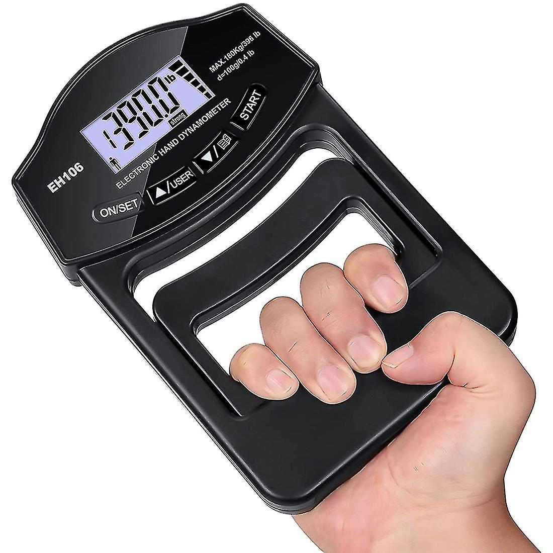 Griffstärketester, 396lbs/180kg Digitaler Handdynamometer Griffstärkemesser USB-LCD-Bildschirm Hand