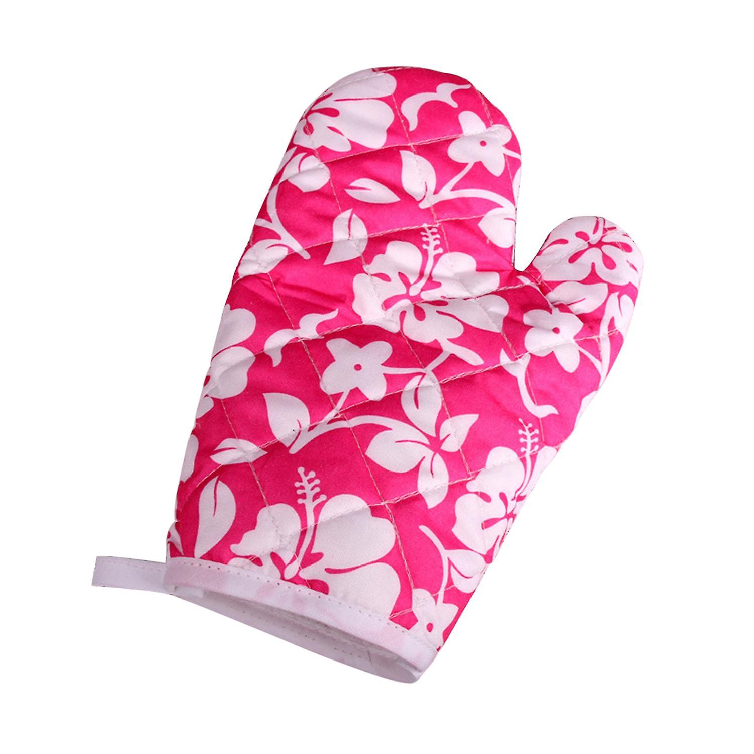 ZHOUBA 1Pc Oven Mitt Soft Texture Polyester Floral Printed Micro-ondes Gant Accessoires de cuisson 1