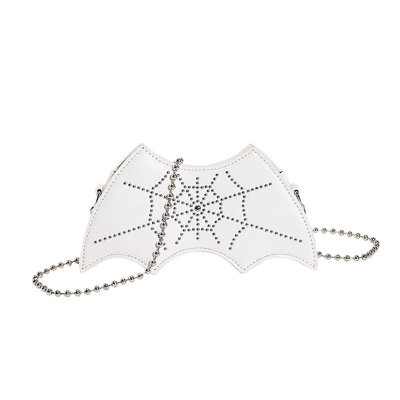Halloween Bat Bag New Dark Punk Style One Shoulder Crossbody Bag With Diamond Embedding Personalized Small Square Bag