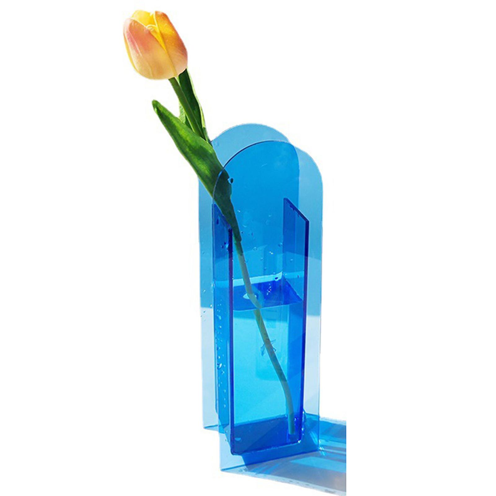 Acrylic Semicolor Vase Transparent Vase Table Ornaments For Hotel Office Living Room Decor