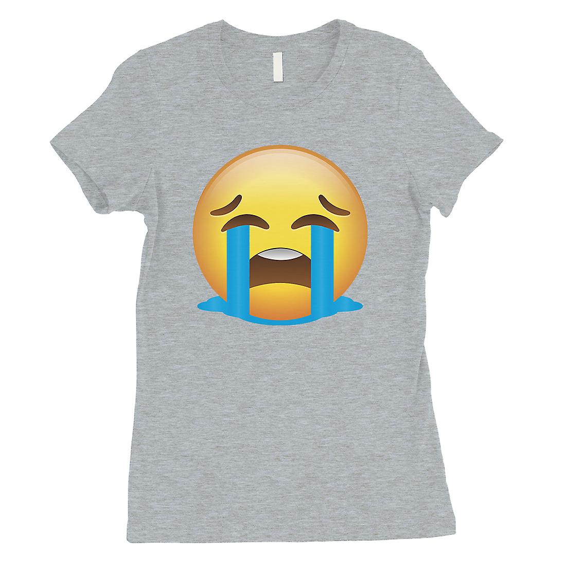 絵文字泣く女性グレー非常に悲しい受け入れ悪いtシャツギャグギフト Fruugo Jp