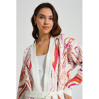 Special Patteren Color Long Cardigan