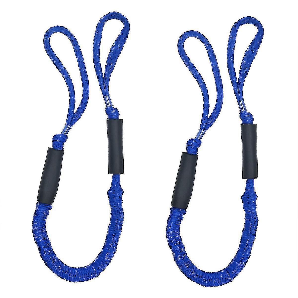 2 Pcs Mooring Lines Bungee Dockline Dock Line 4-5.5 Foot Floating Boat Accessories Jet Ski Seadoo Wa