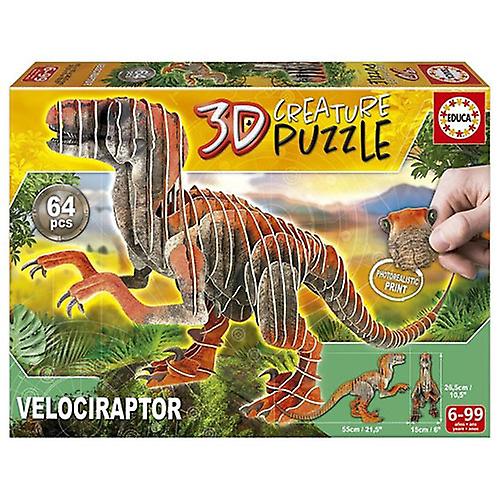 Educa 3D Creature Dinosaur Puzzle - Velociraptor