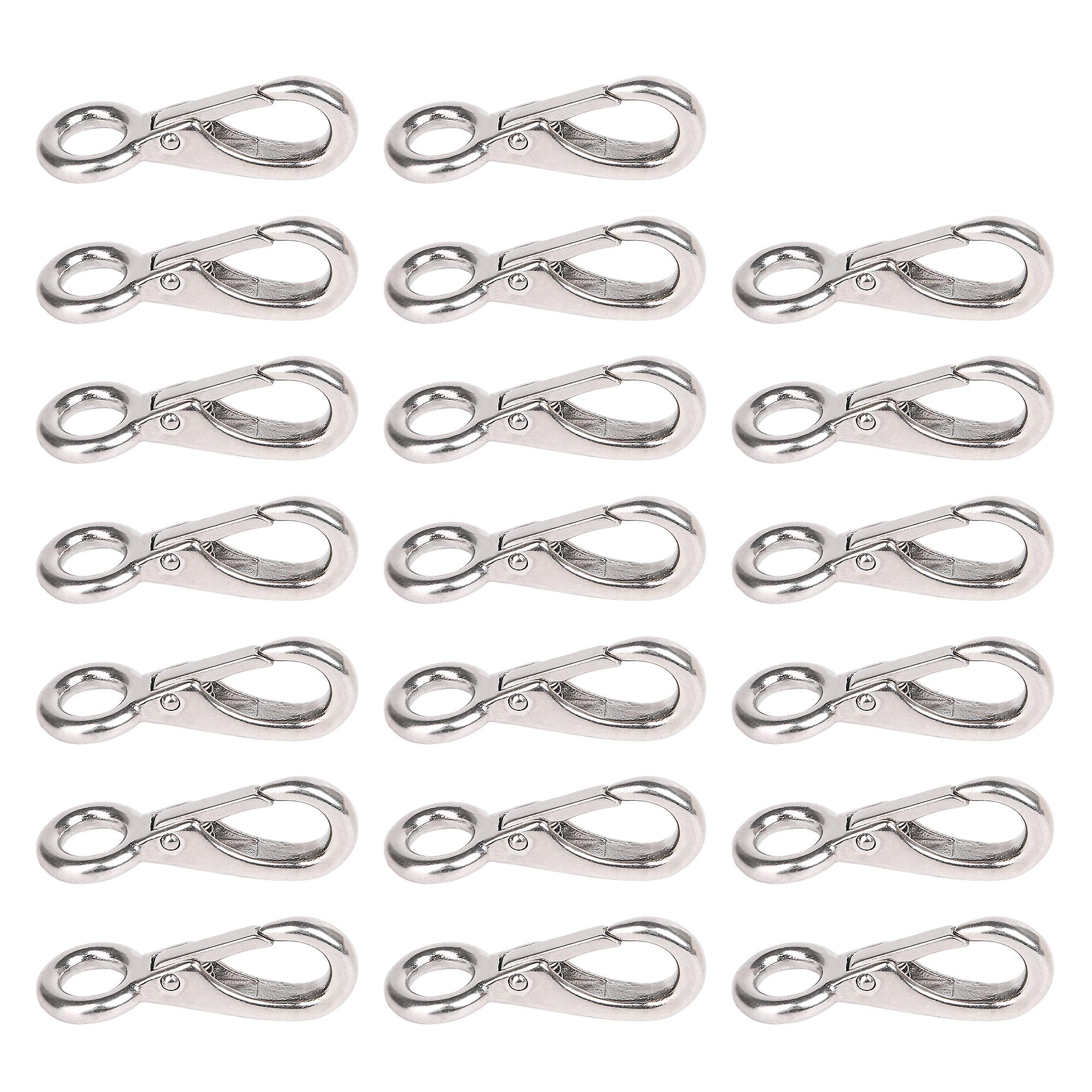 20x Spring Swivel Snap Single Clip Silver Stainless Steel for Rope Wire