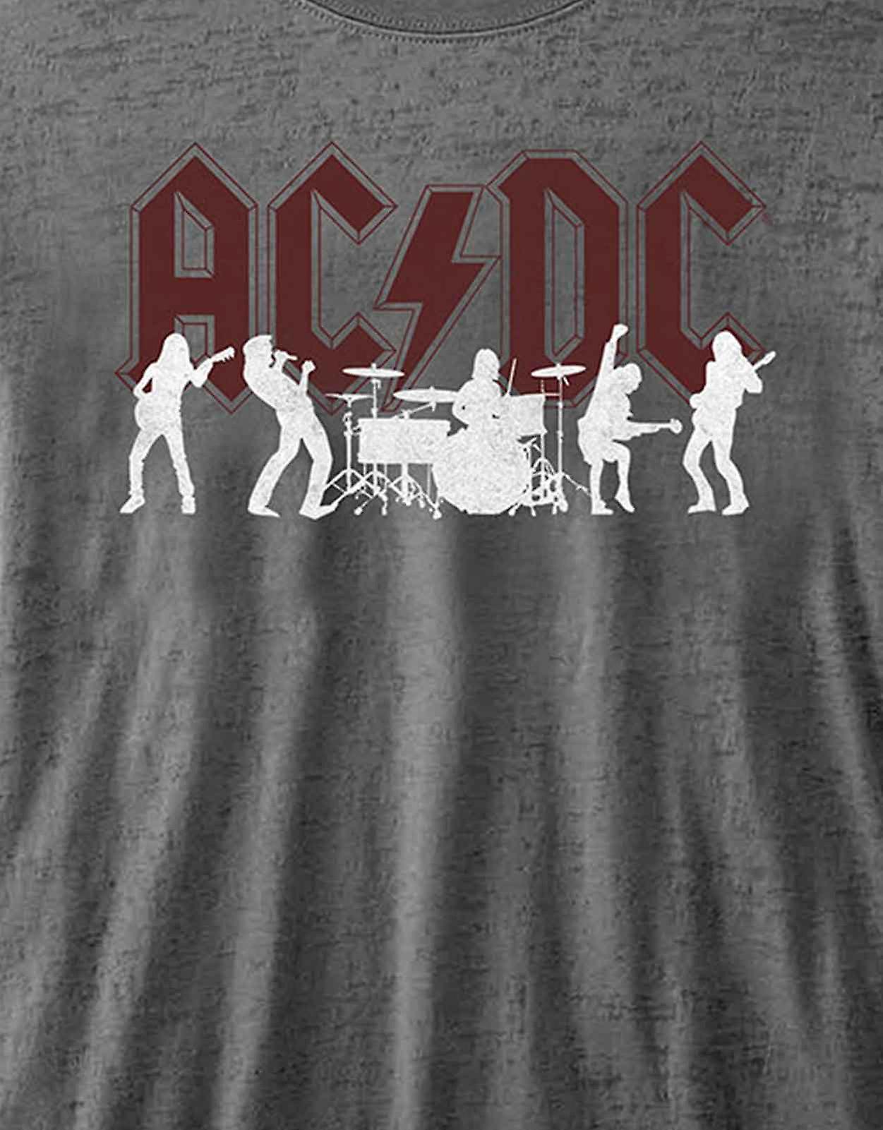AC/DC Band Silhouettes Live Burnout T Shirt | Fruugo US