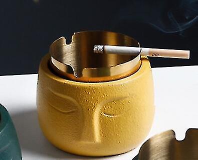 Ashtrays Concrete Face Abstract Personality Windproof Ashtray Without Lid