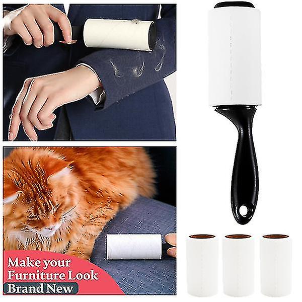 (1 + 3) ks Lint Roller Refills Rolls Pet Hair Clothes Fluff Dust Remover Sticky