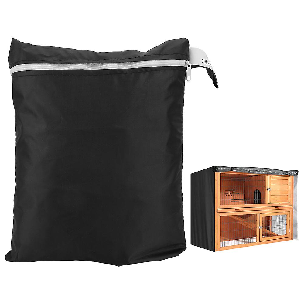 Double Layer Oxford Cloth Dust Cover for Rabbit Cage (Black)