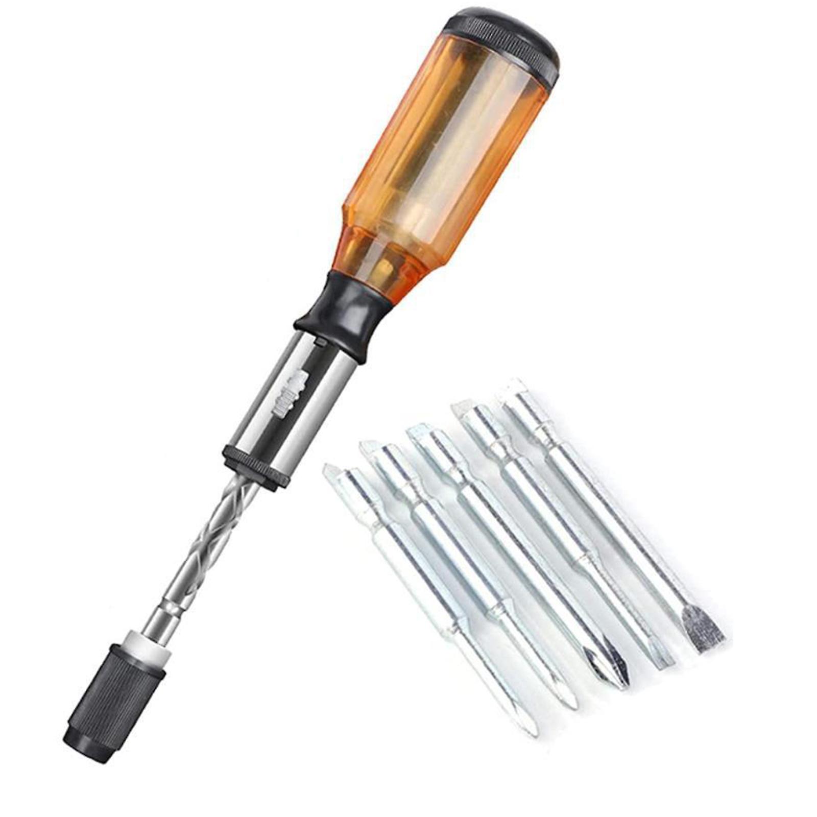 Push Pull Ratchet Screwdriver Set 5 in 1 Screwdriver Bit Set Sleeve Driver Bit-Holder Ratchet Socket Screw Driver Kit