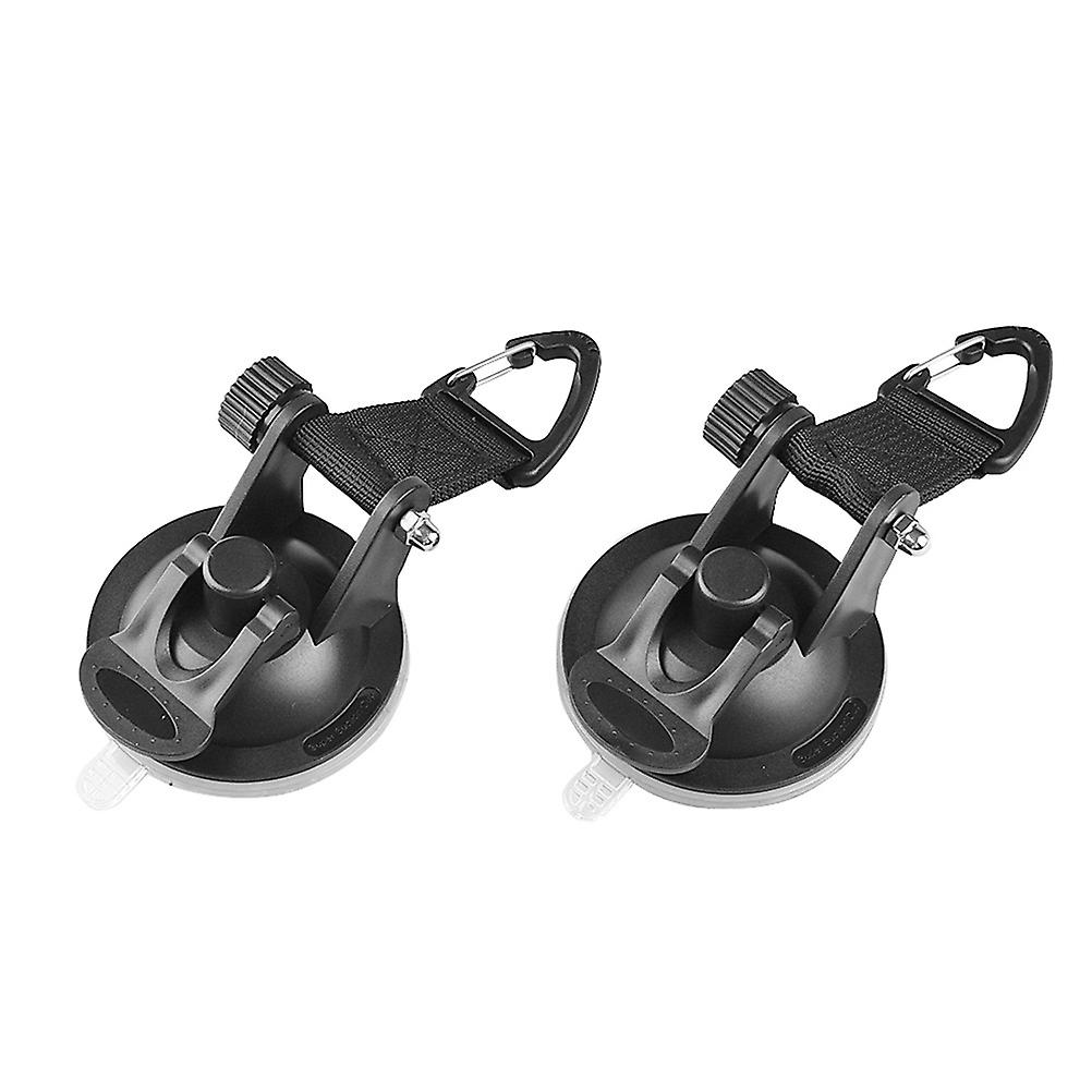 2Pcs Heavy Duty Suction Cups with Hooks Car Camping Tie Down Suction Cup Camping Tarp Accessory with Securing Hook for Car Awning Boat Camping Trap
