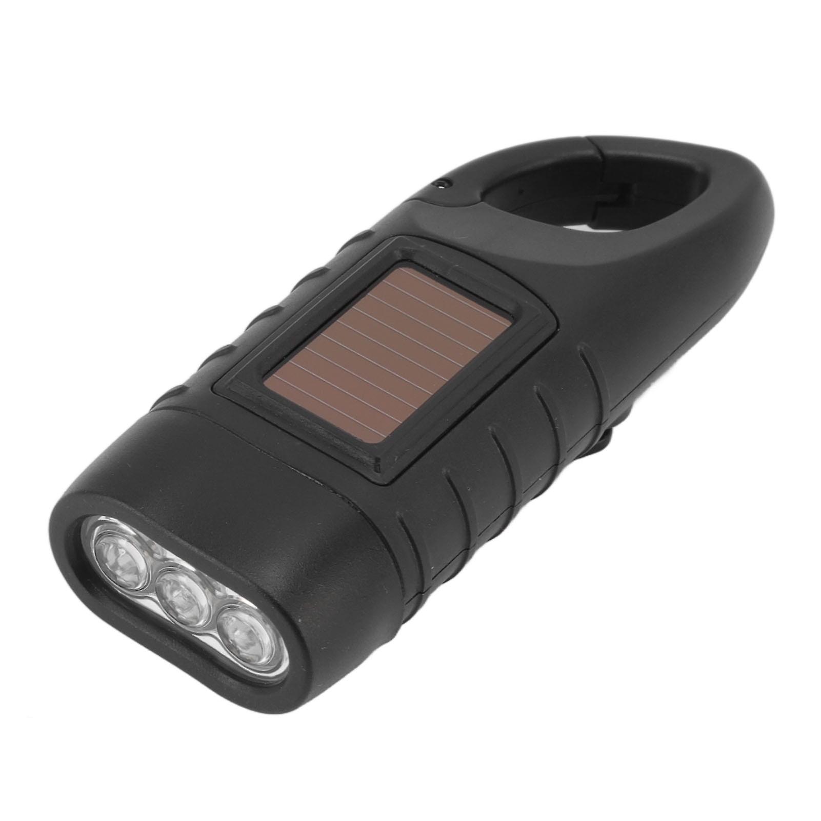 Crank Solar Flashlight, Rechargeable, Outdoor