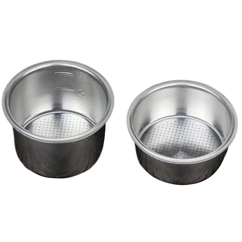 2 Packs of 51mm 2/4 Cup Filters, Bottomless Portafilter Replacement Filter Basket for Coffee, for Delonghi EC680 EC685~11246
