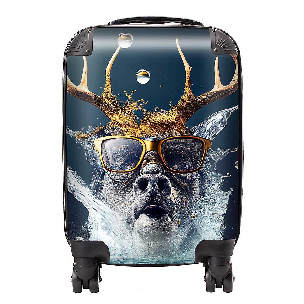 Stag With Glasses Splashart Suitcase