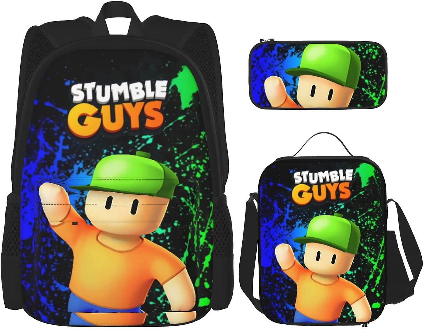 Stumble Guys Backpack Cartoon Backpack Shoulder Bag Elementary School School Bbag Pen Bag Lunch Bag Backpack Backpack