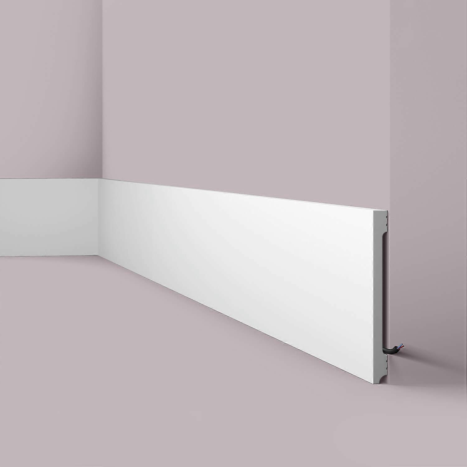 NMC 1 x Skirting FD20S WALLSTYL 200 cm x 1,8 cm x 20 cm white Extruded polystyrene (HDPS) pre-primed lightweight, dimensionally stable, shockproof wit