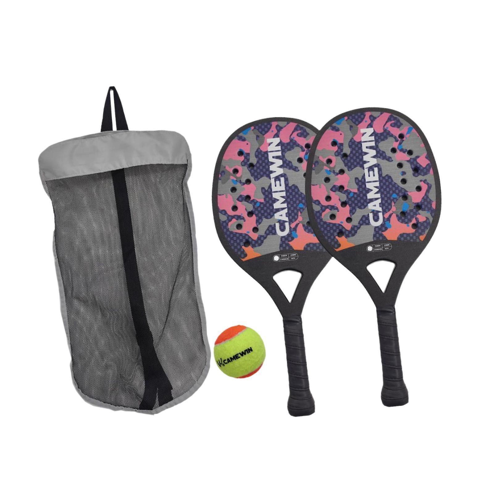 1 paio di racchette da beach tennis con pallone da spiaggia e custodia per parco all'aperto